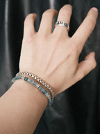 Mineral Soul Series | Ocean Bone | Guatemalan Blue Jade & Sterling Silver Bracelet