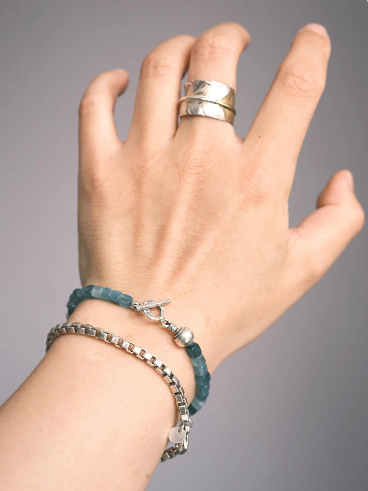 Mineral Soul Series | Ocean Bone | Guatemalan Blue Jade & Sterling Silver Bracelet