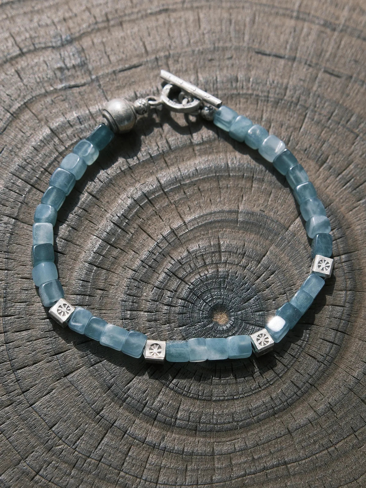 Mineral Soul Series | Ocean Bone | Guatemalan Blue Jade & Sterling Silver Bracelet