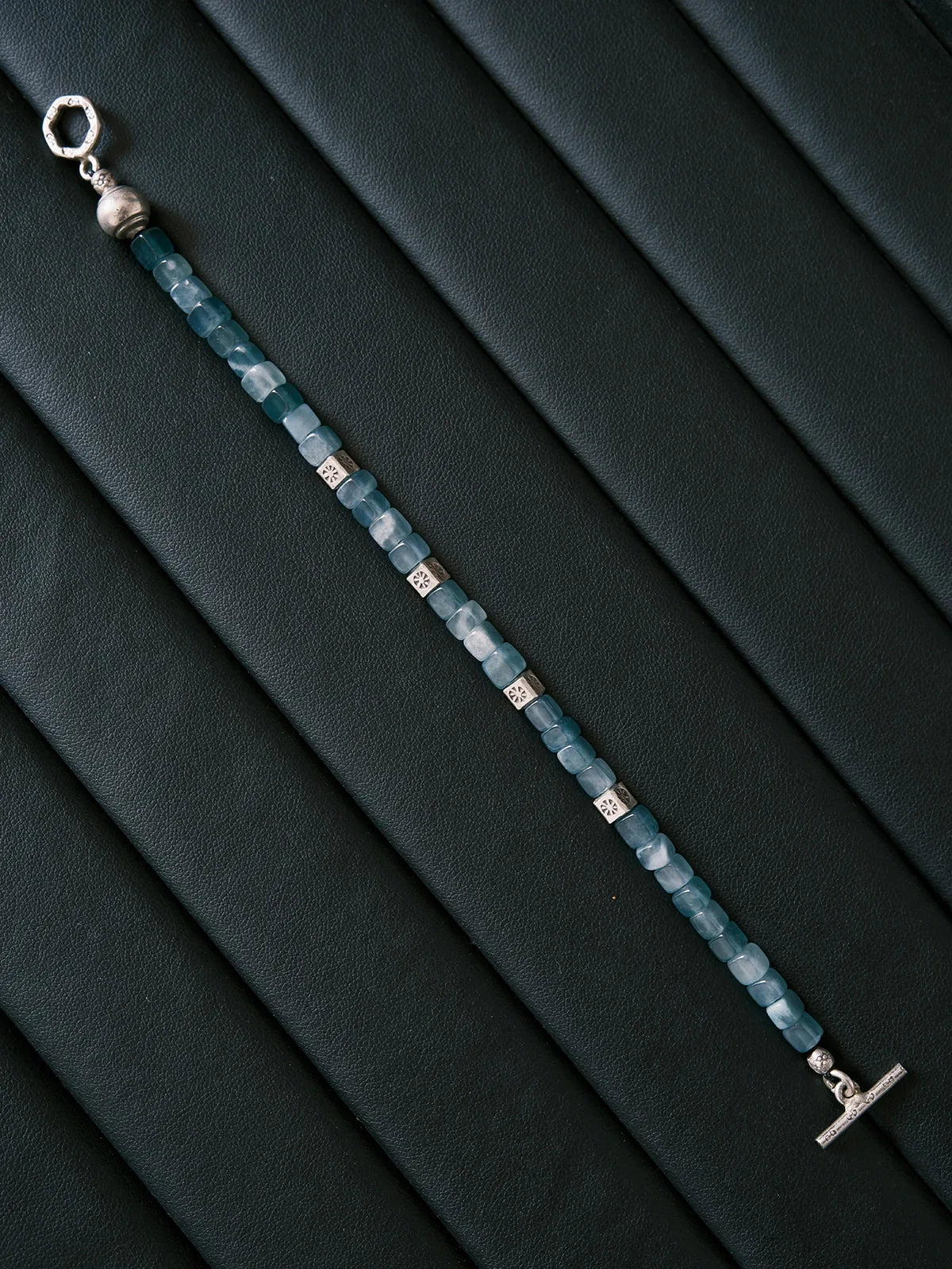 Mineral Soul Series | Ocean Bone | Guatemalan Blue Jade & Sterling Silver Bracelet