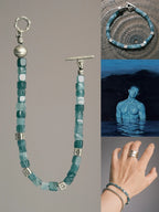 Mineral Soul Series | Ocean Bone | Guatemalan Blue Jade & Sterling Silver Bracelet