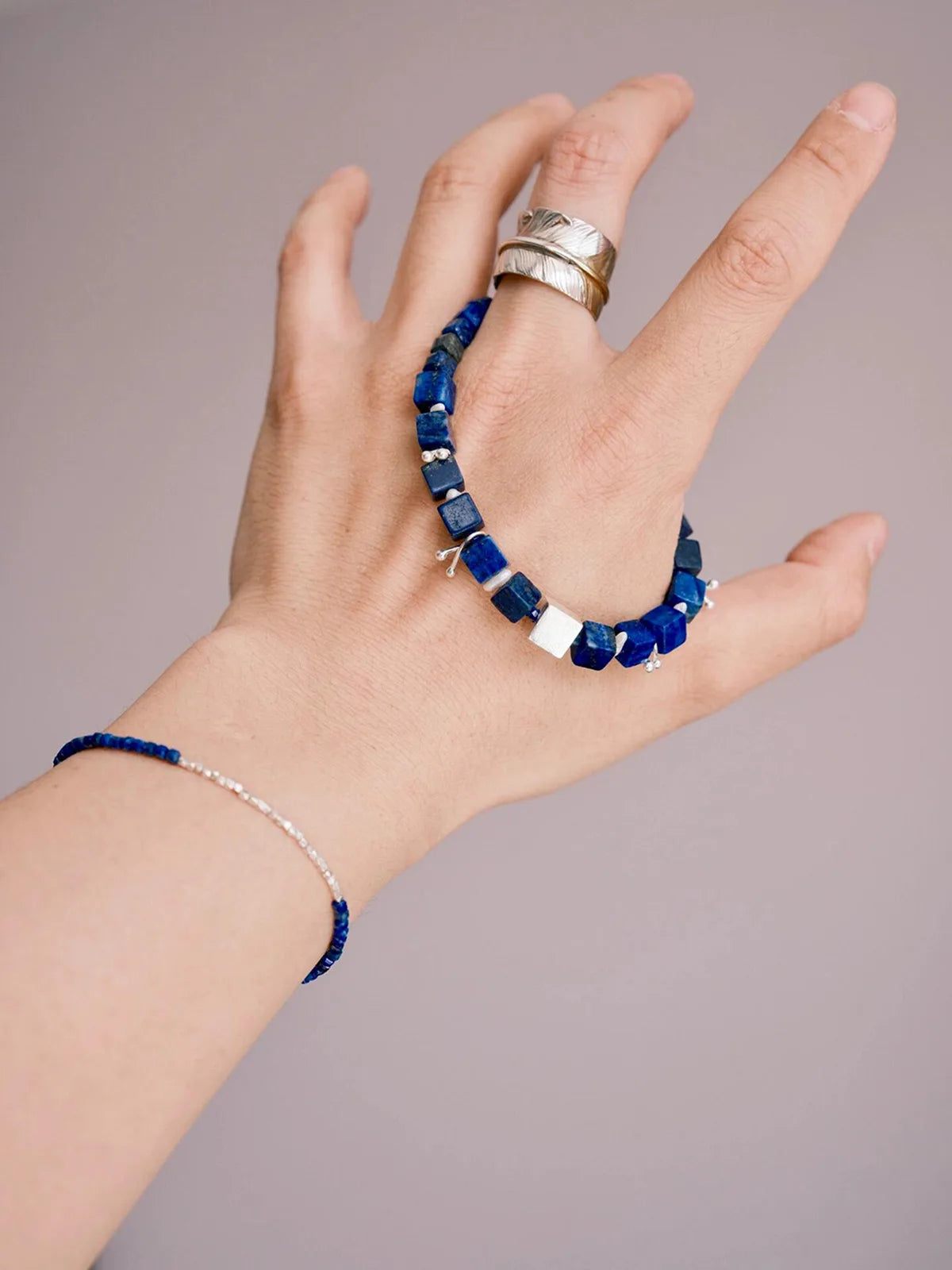 Identity Series | Blue Friend | Lapis Lazuli, Deep Sea Pearl & Sterling Silver Bracelet
