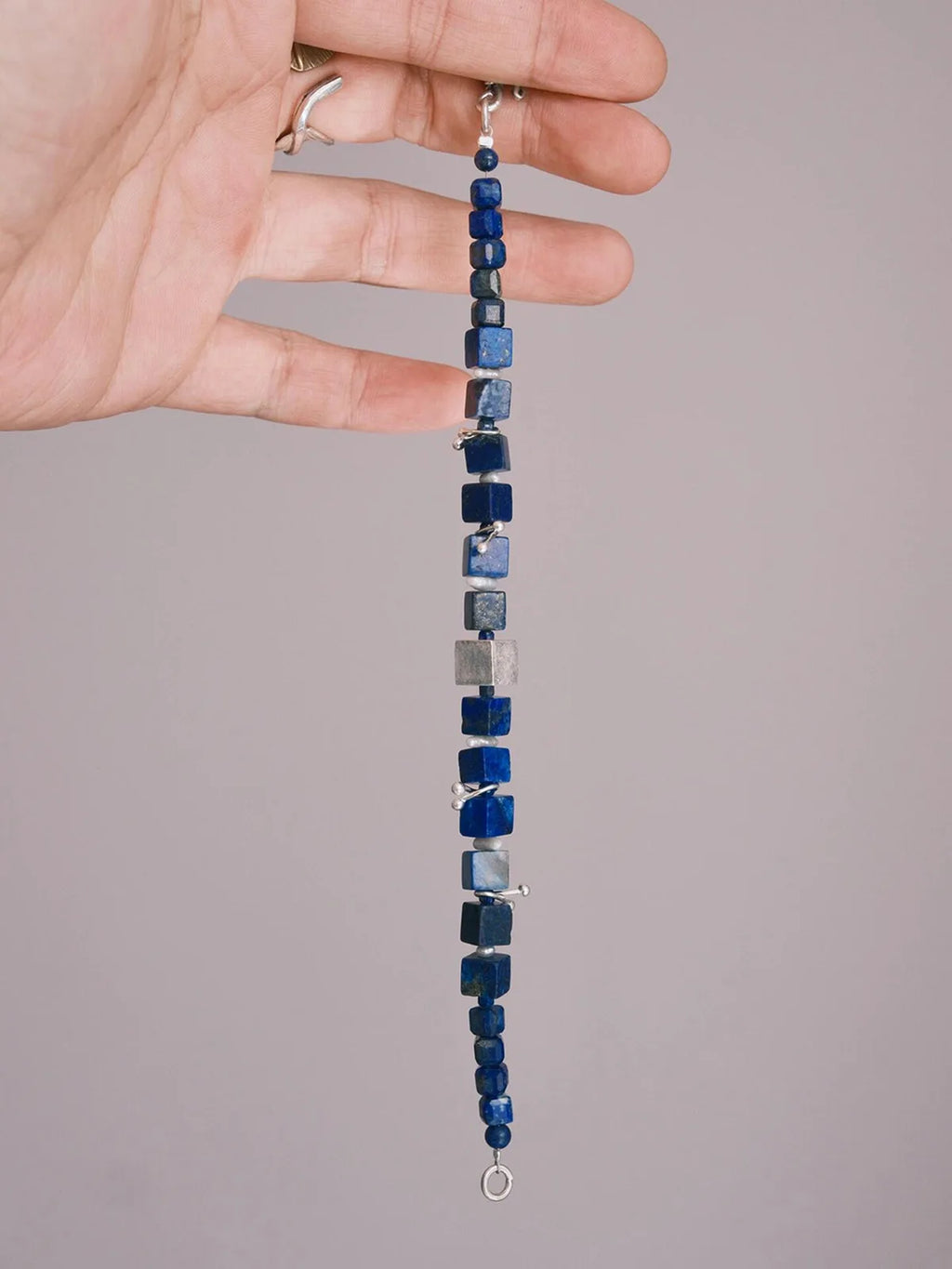 Identity Series | Blue Friend | Lapis Lazuli, Deep Sea Pearl & Sterling Silver Bracelet