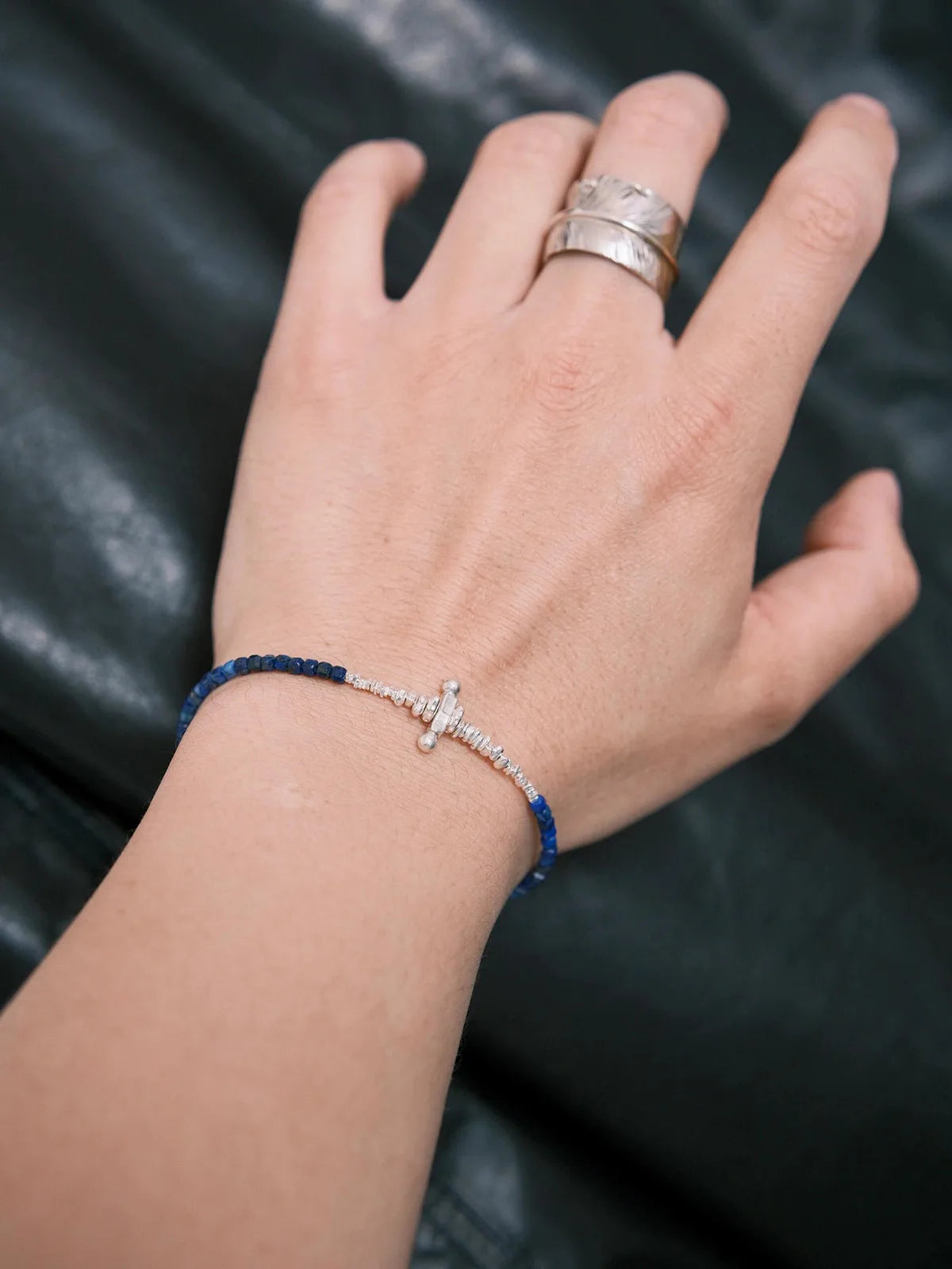 Identity Series | Blue Boy | Lapis Lazuli & Sterling Silver Cross Bracelet