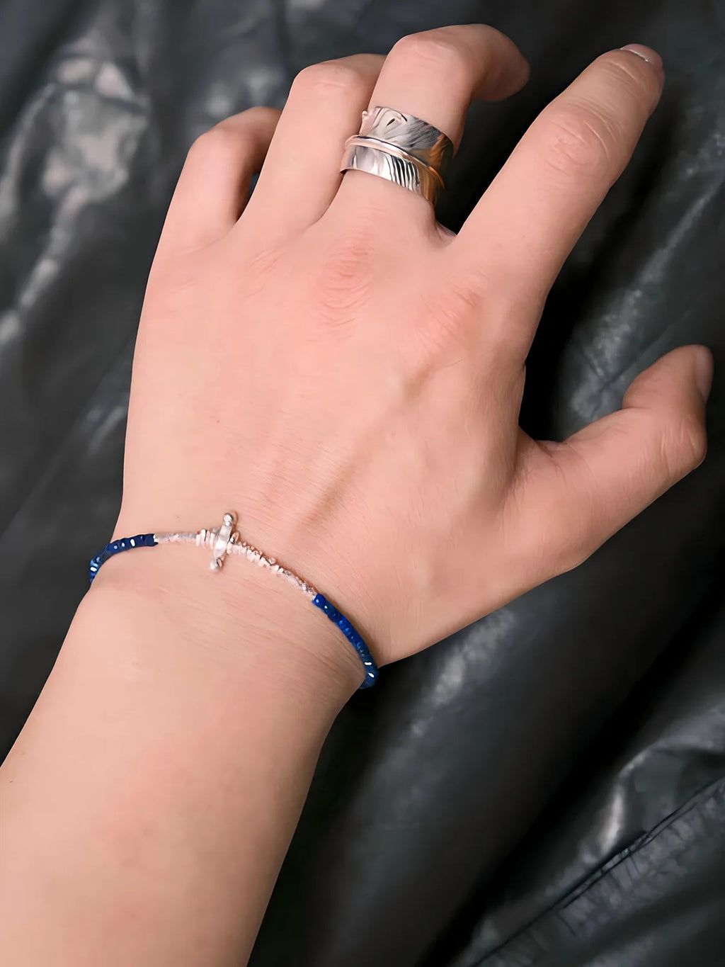 Identity Series | Blue Boy | Lapis Lazuli & Sterling Silver Cross Bracelet