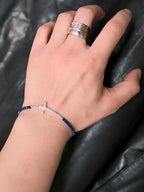 Identity Series | Blue Boy | Lapis Lazuli & Sterling Silver Cross Bracelet
