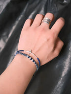 Identity Series | Blue Boy | Lapis Lazuli & Sterling Silver Cross Bracelet