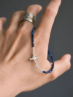 Identity Series | Blue Boy | Lapis Lazuli & Sterling Silver Cross Bracelet