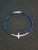 Identity Series | Blue Boy | Lapis Lazuli & Sterling Silver Cross Bracelet