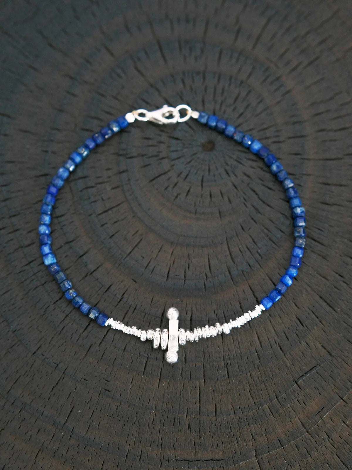 Identity Series | Blue Boy | Lapis Lazuli & Sterling Silver Cross Bracelet