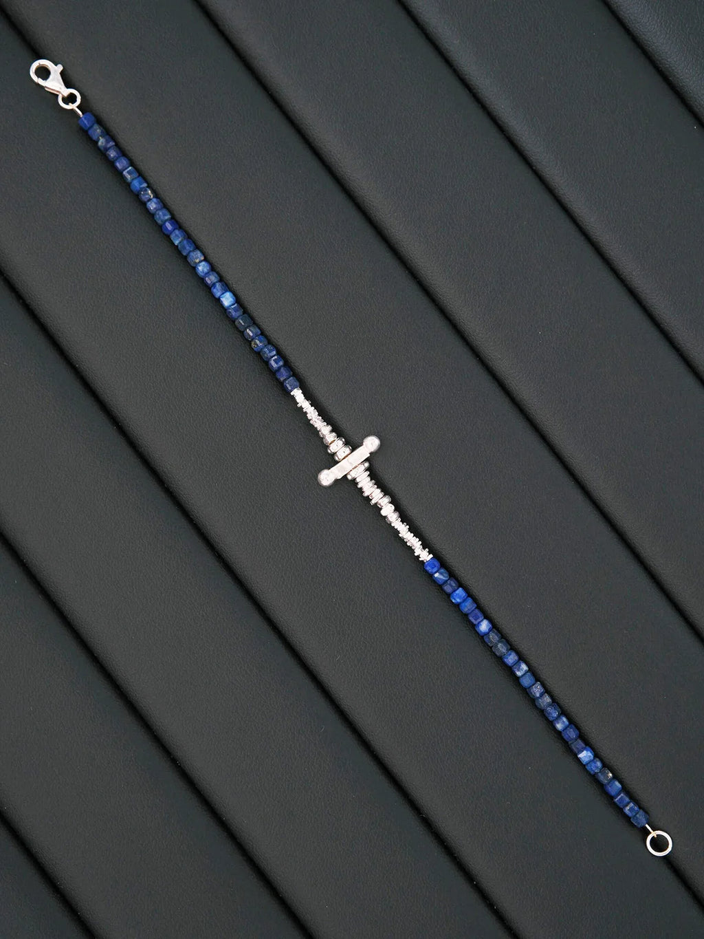 Identity Series | Blue Boy | Lapis Lazuli & Sterling Silver Cross Bracelet