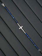Identity Series | Blue Boy | Lapis Lazuli & Sterling Silver Cross Bracelet
