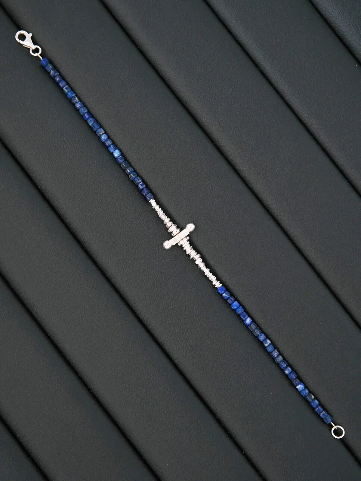 Identity Series | Blue Boy | Lapis Lazuli & Sterling Silver Cross Bracelet