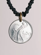 Urban Stoic Series | Iron Titan | Italian Vintage Coin & Matte Miyuki Necklace
