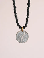 Urban Stoic Series | Iron Titan | Italian Vintage Coin & Matte Miyuki Necklace