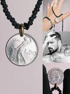 Urban Stoic Series | Iron Titan | Italian Vintage Coin & Matte Miyuki Necklace