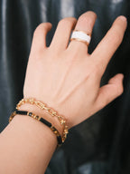 Urban Stoic Series | Silent Authority | Black Onyx, Tiger Eye & Gold Accent Bracelet