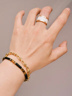 Urban Stoic Series | Silent Authority | Black Onyx, Tiger Eye & Gold Accent Bracelet