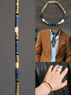 Urban Stoic Series | Silent Authority | Lapis Lazuli, Picasso Stone & Gold Bracelet