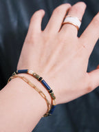 Urban Stoic Series | Silent Authority | Lapis Lazuli, Picasso Stone & Gold Bracelet