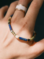 Urban Stoic Series | Silent Authority | Lapis Lazuli, Picasso Stone & Gold Bracelet
