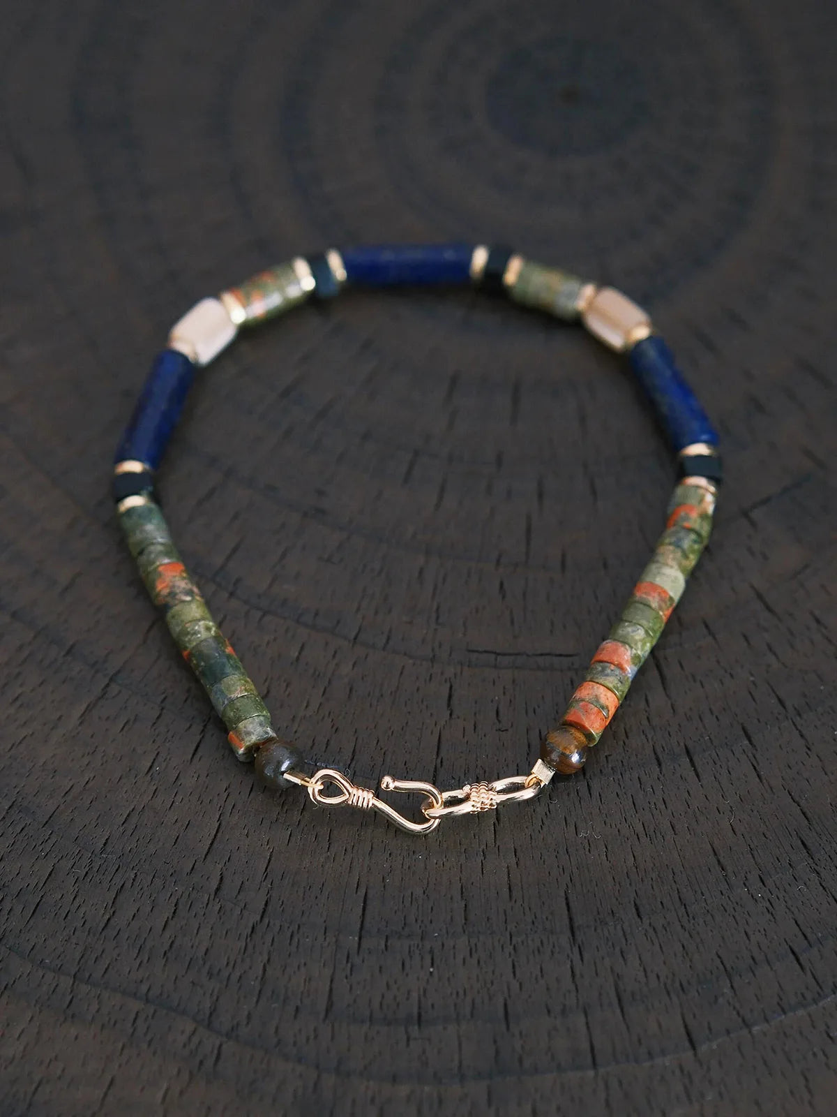 Urban Stoic Series | Silent Authority | Lapis Lazuli, Picasso Stone & Gold Bracelet