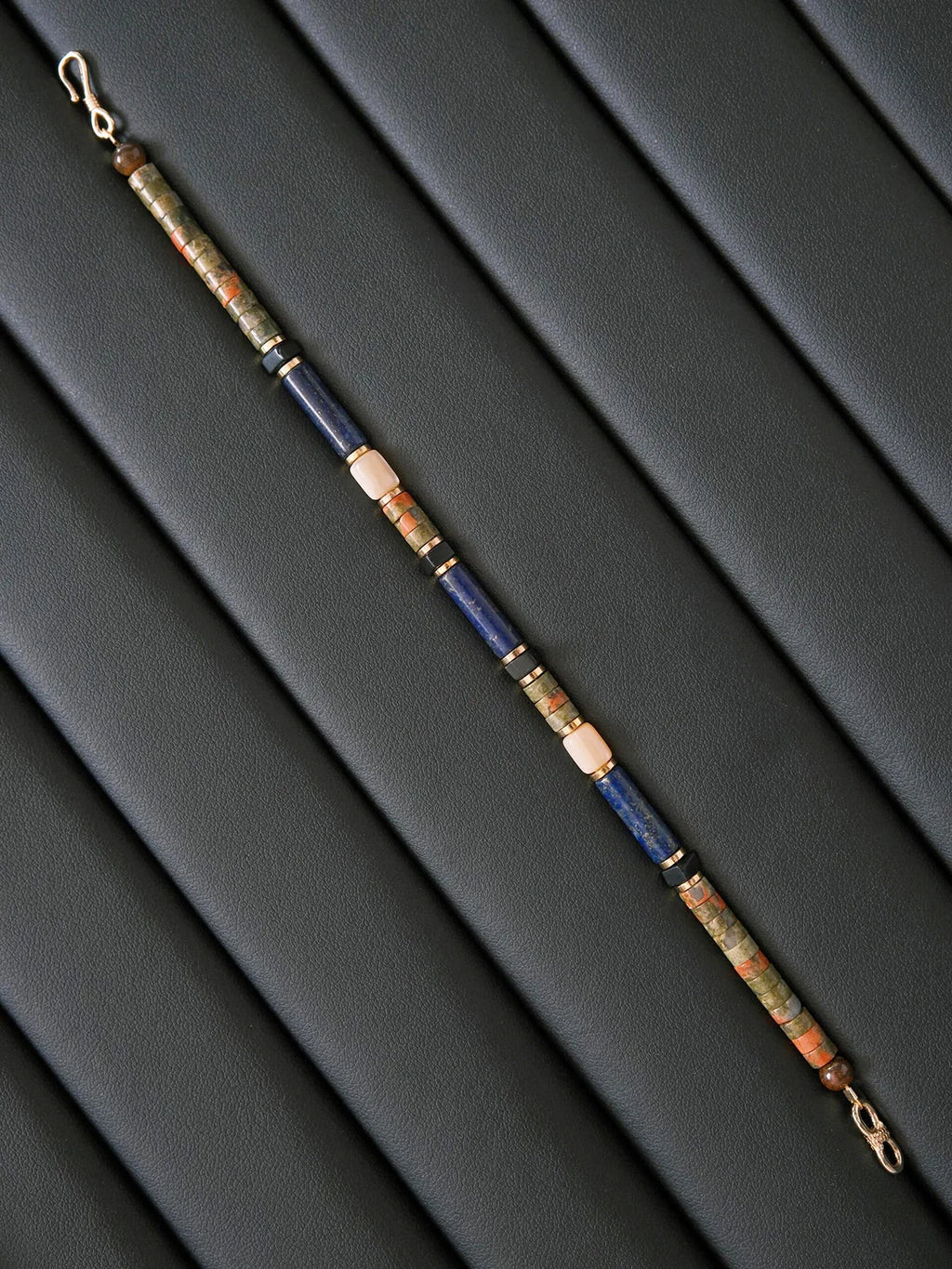 Urban Stoic Series | Silent Authority | Lapis Lazuli, Picasso Stone & Gold Bracelet