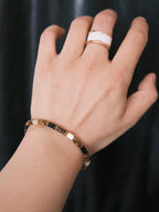 Urban Stoic Series | Silent Authority | Tiger Eye, Black Onyx & Gold Shell Bracelet