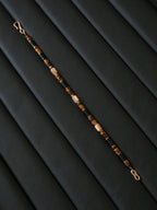 Urban Stoic Series | Silent Authority | Tiger Eye, Black Onyx & Gold Shell Bracelet