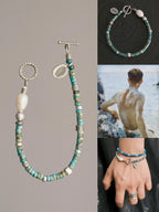 Identity Series | Flowing Youth | Turquoise, Pearl & Sterling Silver Bracelet