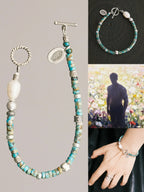 Identity Series | Flowing Youth | Turquoise, Pearl & Sterling Silver Bracelet