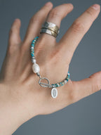 Identity Series | Flowing Youth | Turquoise, Pearl & Sterling Silver Bracelet