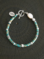 Identity Series | Flowing Youth | Turquoise, Pearl & Sterling Silver Bracelet