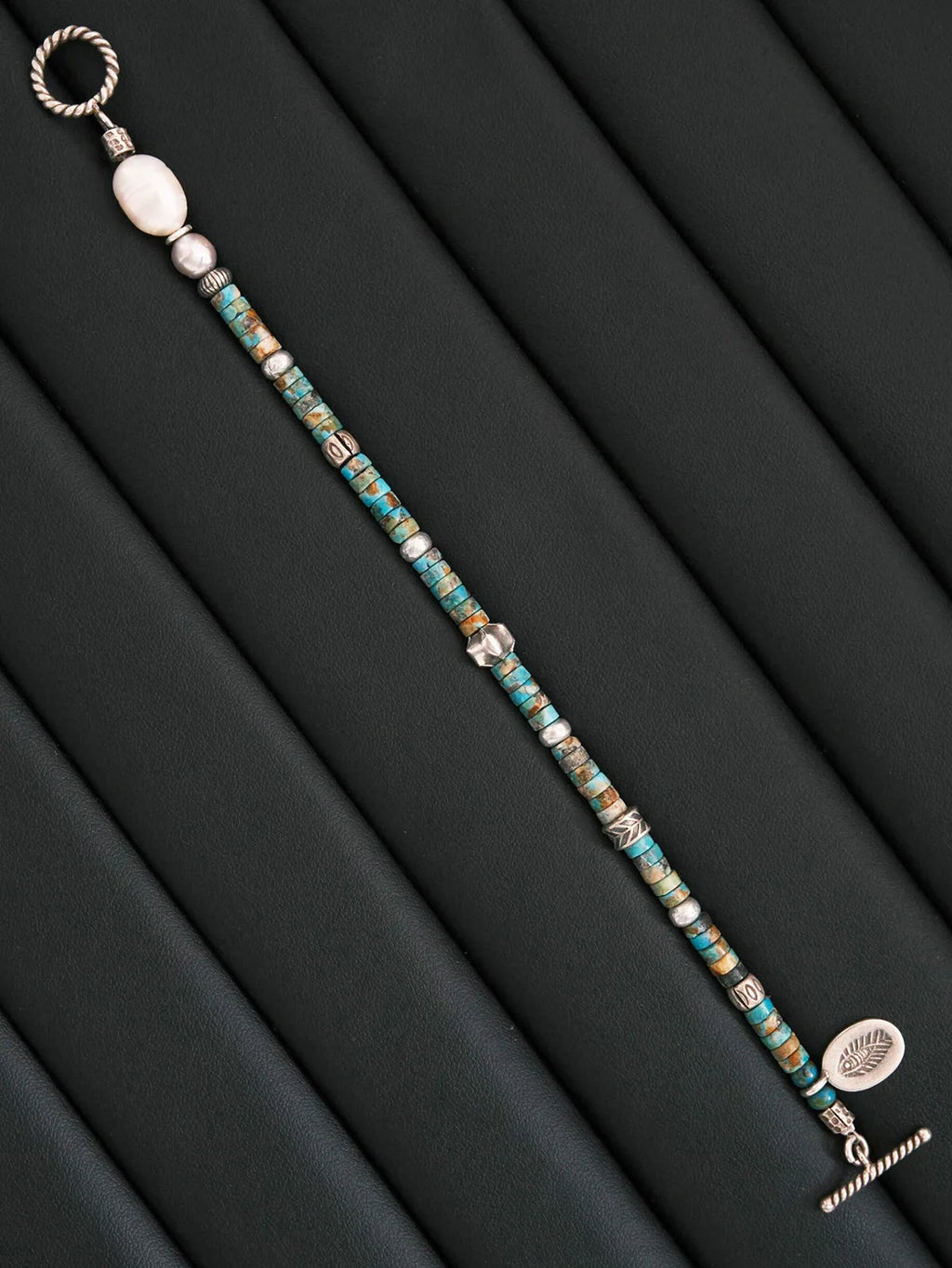 Identity Series | Flowing Youth | Turquoise, Pearl & Sterling Silver Bracelet