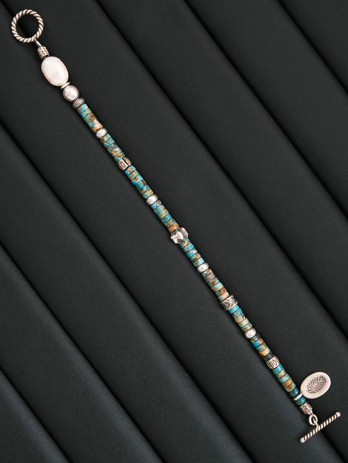 Identity Series | Flowing Youth | Turquoise, Pearl & Sterling Silver Bracelet