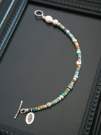 Identity Series | Flowing Youth | Turquoise, Pearl & Sterling Silver Bracelet