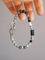 Urban Stoic Series | Grey Commander | Black Tourmaline, Pearl & Sterling Silver Bracelet