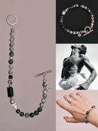Urban Stoic Series | Grey Commander | Black Tourmaline, Pearl & Sterling Silver Bracelet