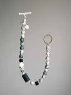 Urban Stoic Series | Grey Commander | Black Tourmaline, Pearl & Sterling Silver Bracelet