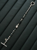 Urban Stoic Series | Grey Commander | Black Tourmaline, Pearl & Sterling Silver Bracelet