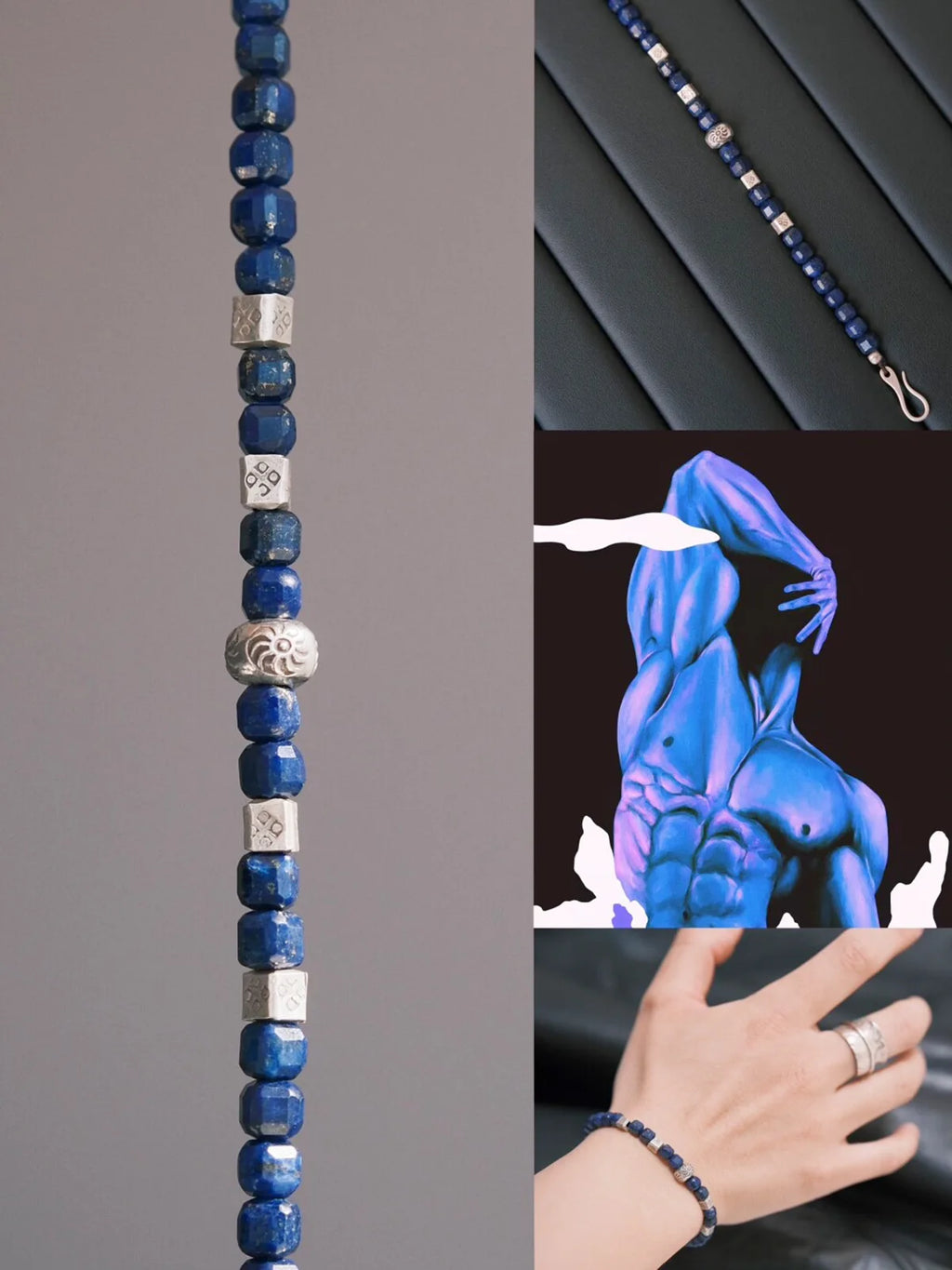 Identity Series | Blue Boy | Lapis Lazuli & Sterling Silver Bracelet