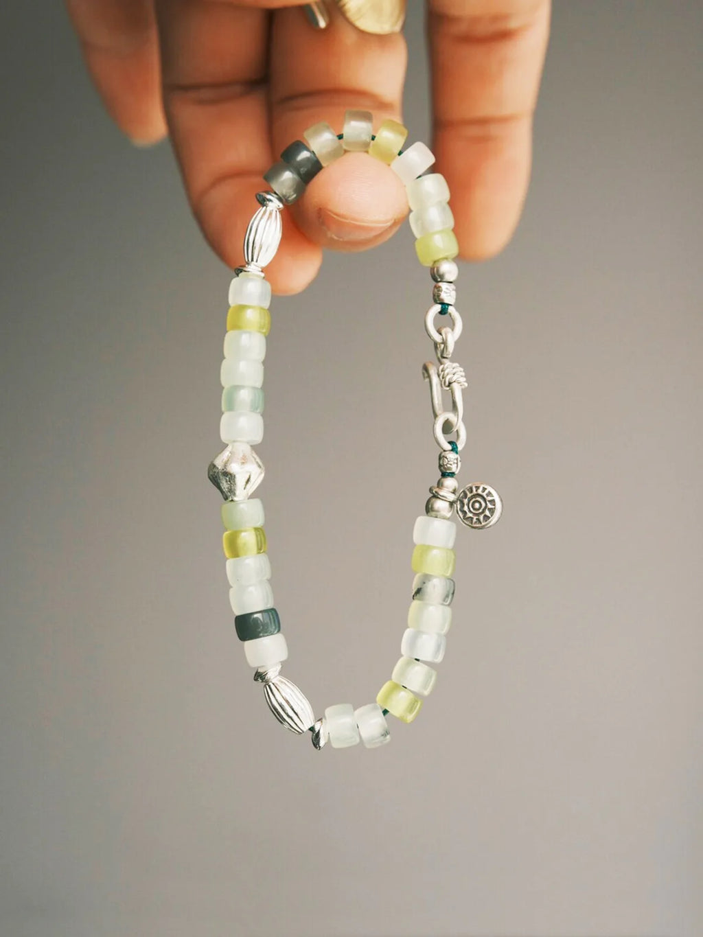 Mineral Soul Series | Silent Stone | Serpentine Jade & Sterling Silver Bracelet