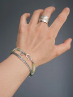 Mineral Soul Series | Silent Stone | Serpentine Jade & Sterling Silver Bracelet