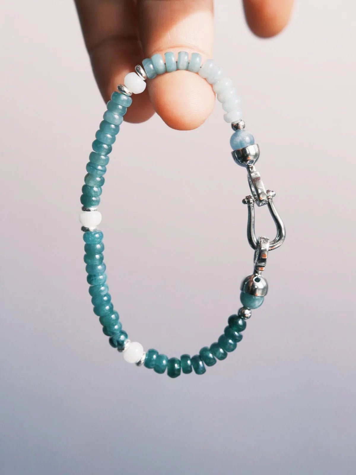 Mineral Soul Series | Ocean Bone | Blue Jade & Titanium Steel Bracelet