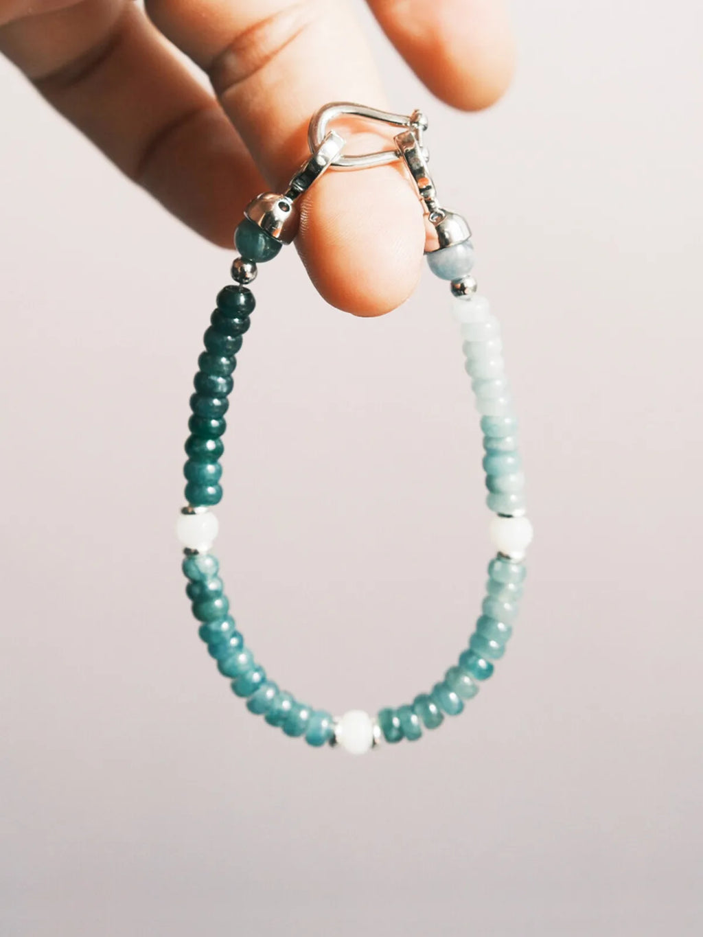 Mineral Soul Series | Ocean Bone | Blue Jade & Titanium Steel Bracelet