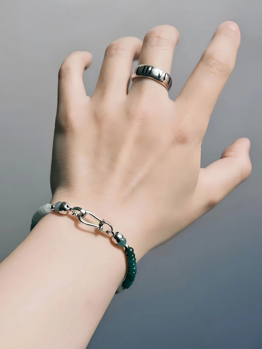 Mineral Soul Series | Ocean Bone | Blue Jade & Titanium Steel Bracelet