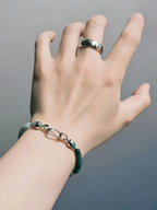 Mineral Soul Series | Ocean Bone | Blue Jade & Titanium Steel Bracelet