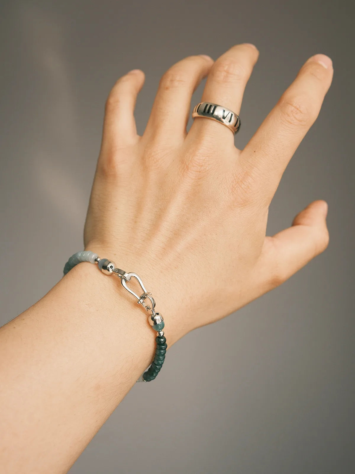 Mineral Soul Series | Ocean Bone | Blue Jade & Titanium Steel Bracelet