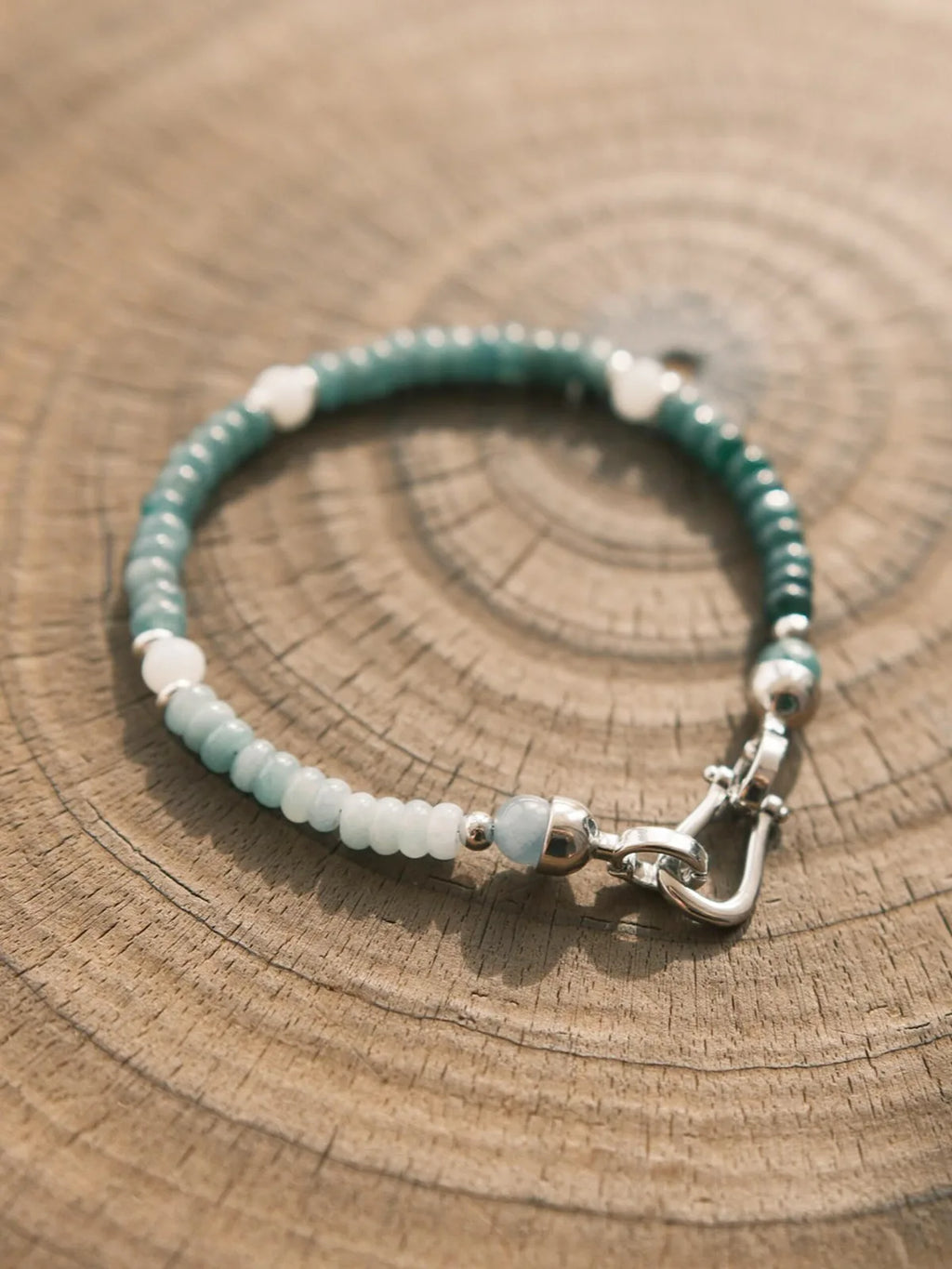 Mineral Soul Series | Ocean Bone | Blue Jade & Titanium Steel Bracelet