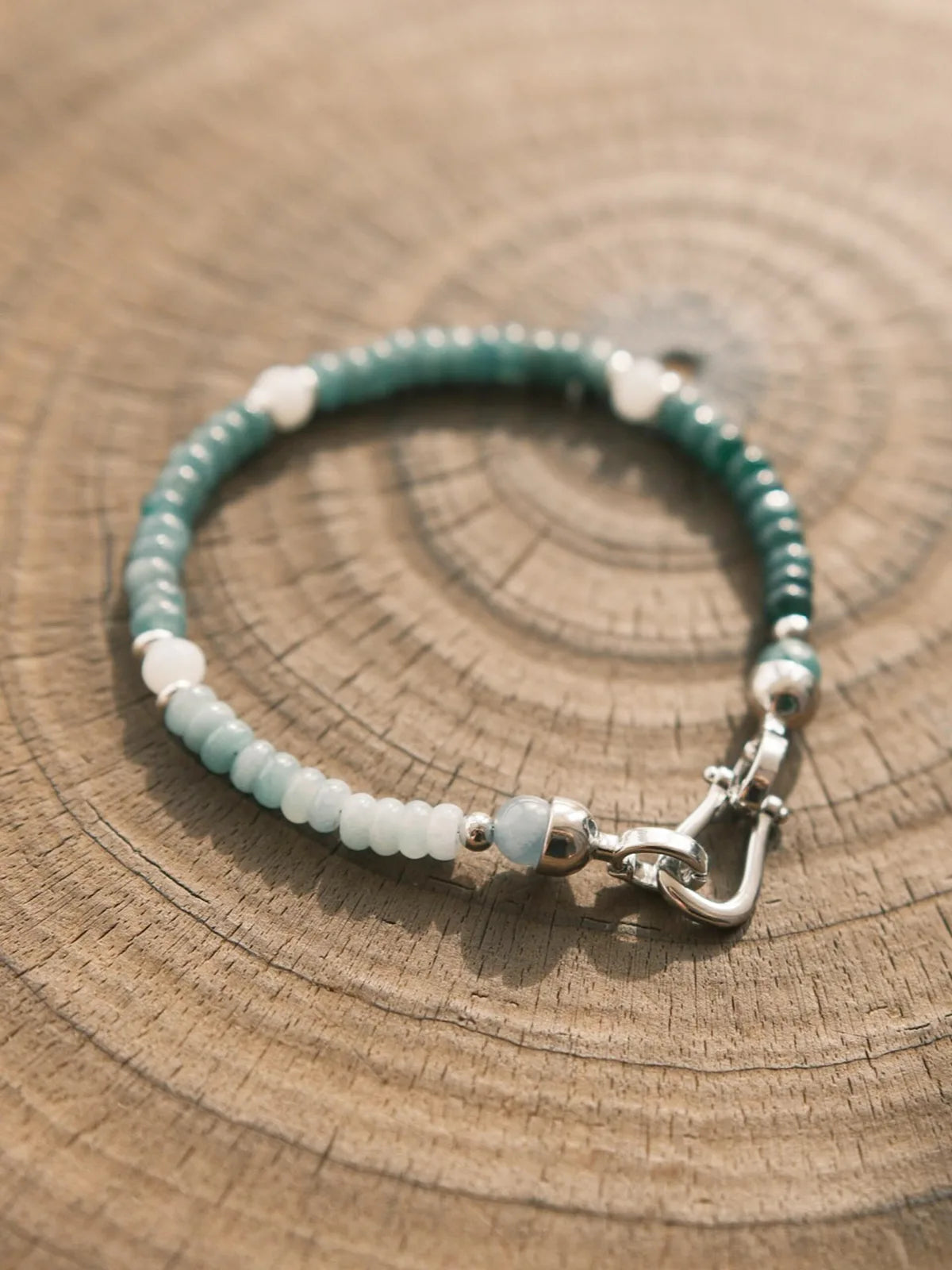 Mineral Soul Series | Ocean Bone | Blue Jade & Titanium Steel Bracelet